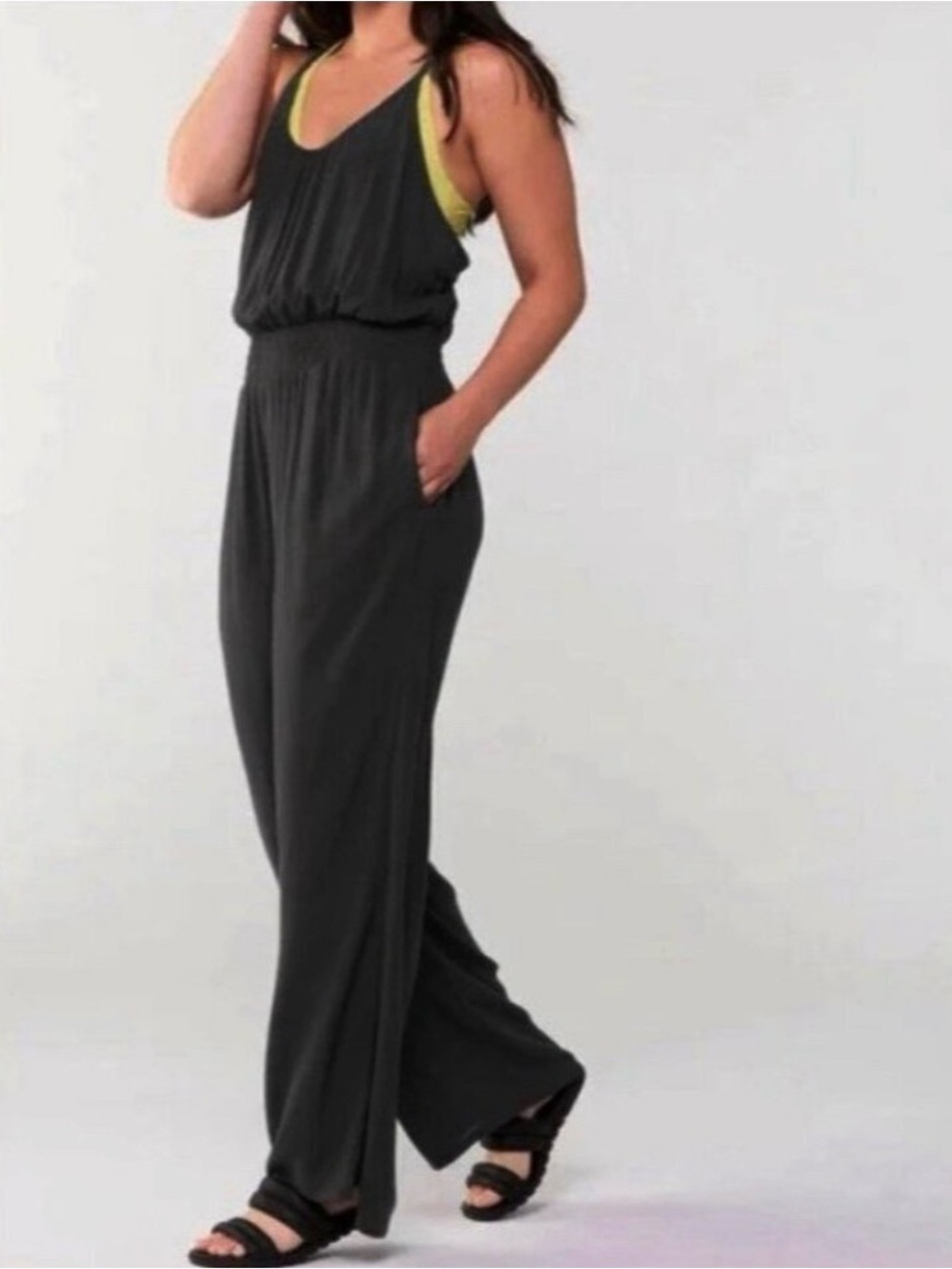 NWT PrAna Fernie Wide Leg Jumpsuit in Black. Size S - Picture 2 of 14